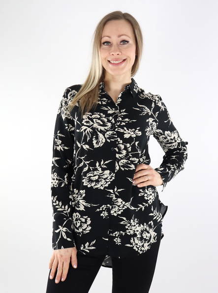 JDY Damen Bluse Locker schwarz / Blumendesign - Damenblusen und -hemden - 135500 - 1