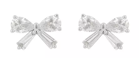 Snö of Sweden Ohrringe Envy Schleife Silber/Klar - Ohrringe - 138630 - 1