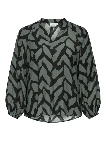 Only Carmakoma Damen Plus Size Shirt Lorbeerkranz - Damen Langarmshirts - 138870 - 1