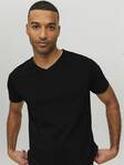 Jack&Jones Herren T-Shirt Organic V-Ausschnitt Schwarz - Herren T-Shirts - 136220 - 1