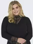Only Carmakoma Plus-Size Rippenshirt mit Spitzenrand Schwarz - Damen Langarmshirts - 137610 - 4