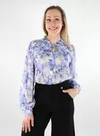 Only Damen Blusenshirt mit Blumenmuster Frill bel air blau/Porzellan - Damen Langarmshirts - 138110 - 1