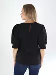Vila Hemd 2/4 O-AUSSCHNITT TOP schwarze Schönheit - Damen T-Shirts - 141400 - 2