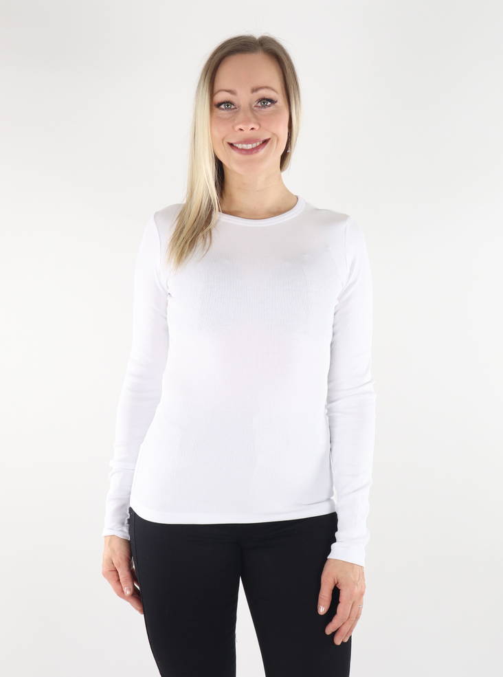 JJXX Hemd Rib hellweiß - Damen Langarmshirts - 134670 - 1