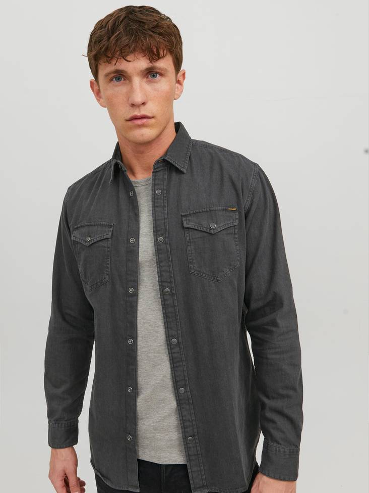 Jack&Jones Hemd Sheridan schwarzer Denim - Herren Hemden - 134690 - 1
