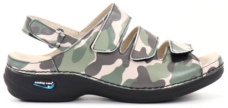 Waschbare Leder-Sandalen für die Pflege im Pflegebereich WG18F79 Camouflage - Damen Arbeitsschuhe - 132520 - 1