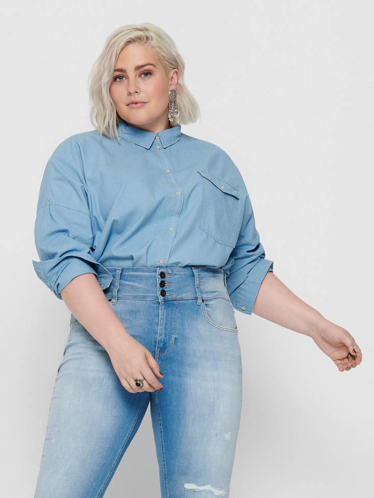 Only Carmakoma Hemdbluse, Hellblau - Damenblusen und -hemden - 128500 - 1