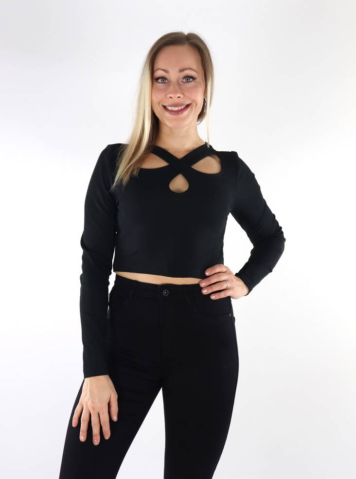 Only Hemd schwarz - Damen Langarmshirts - 134680 - 1