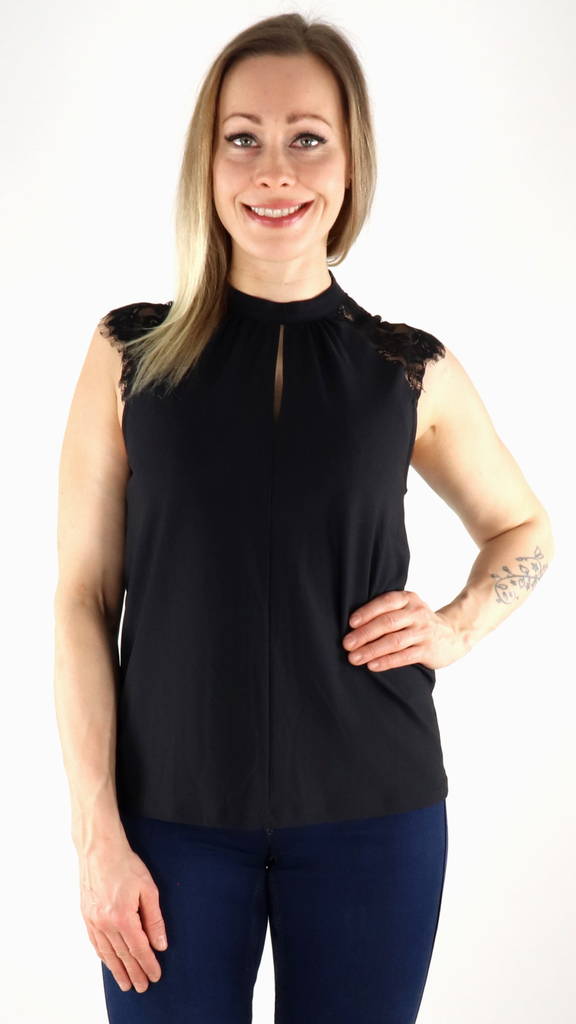 Vero Moda Top Milla Spitzen schwarz - Damen Tops - 132710 - 1