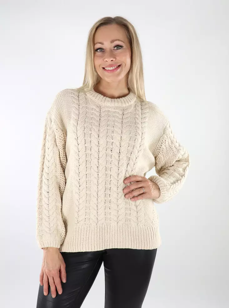 Vero Moda Damen geflochtener Strickpullover Sveacable in Birke - Damenpullover - 136950 - 1