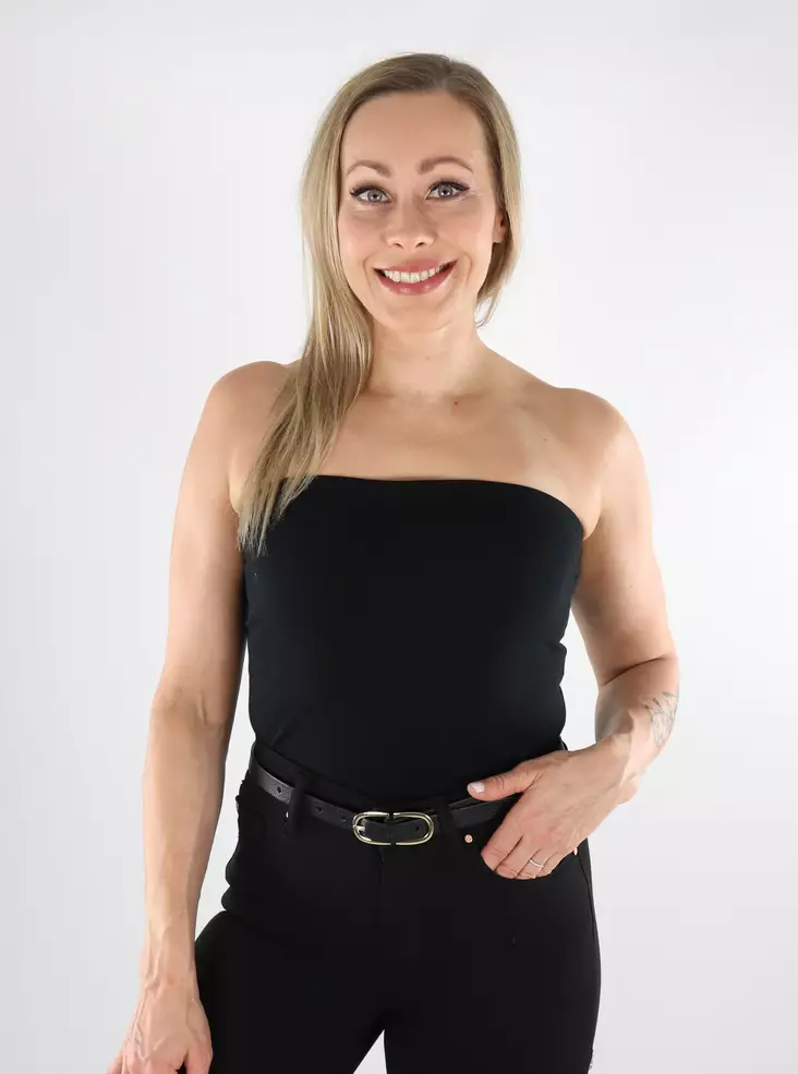 Only Organic Cotton Tube Top Live Love Life schwarz - Damen Tops - 138460 - 1