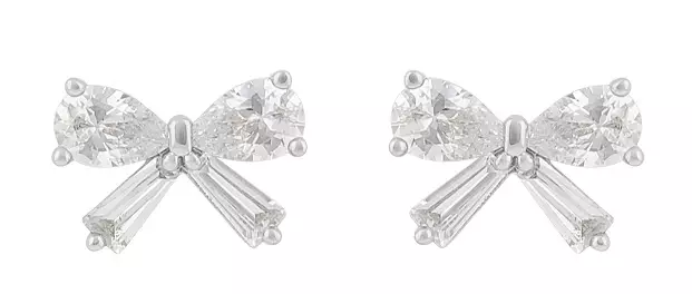 Snö of Sweden Ohrringe Envy Schleife Silber/Klar - Ohrringe - 138630 - 1