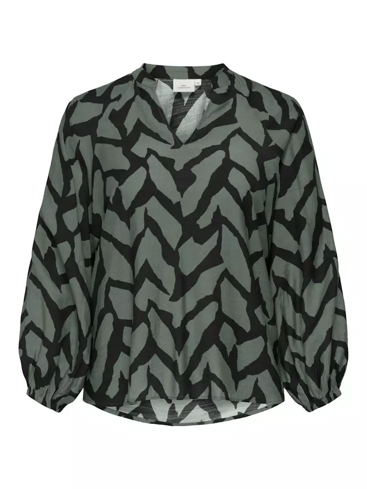 Only Carmakoma Damen Plus Size Shirt Lorbeerkranz - Damen Langarmshirts - 138870 - 1