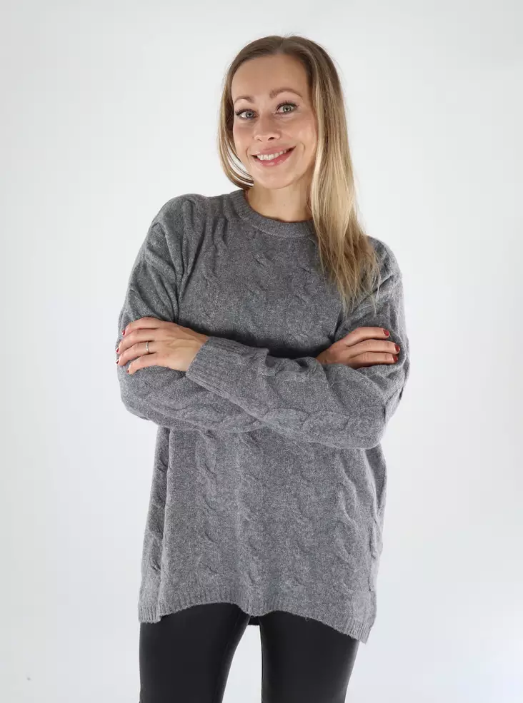 Only Damenpullover Lang mittleres Grau - Damenpullover - 139280 - 1