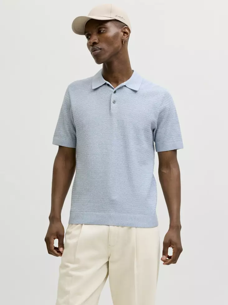 Jack&Jones Herren Kurzarmpullover Bluriley in Ashley Blau - Herren T-Shirts - 140940 - 1