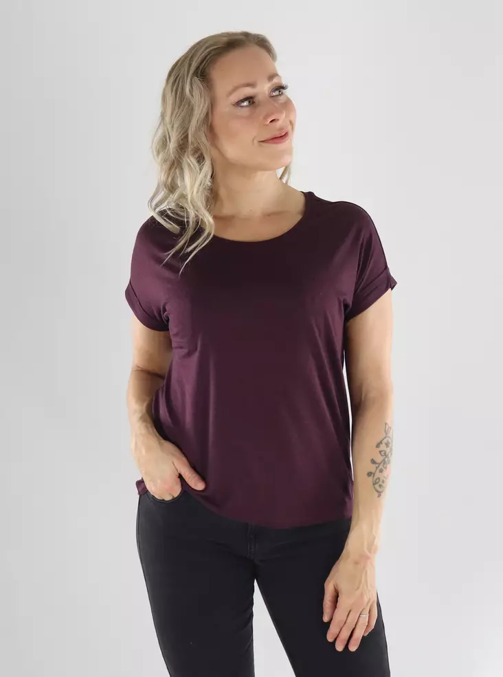 Only T-Shirt ONLMOSTER S/S O-NECK TOP Weintasting - Damen T-Shirts - 141550 - 1