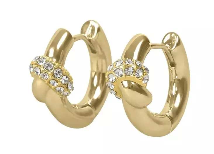 Snö of Sweden Ohrringe Everly chunky Knoten Kristallring gold/klar - Ohrringe - 141590 - 1