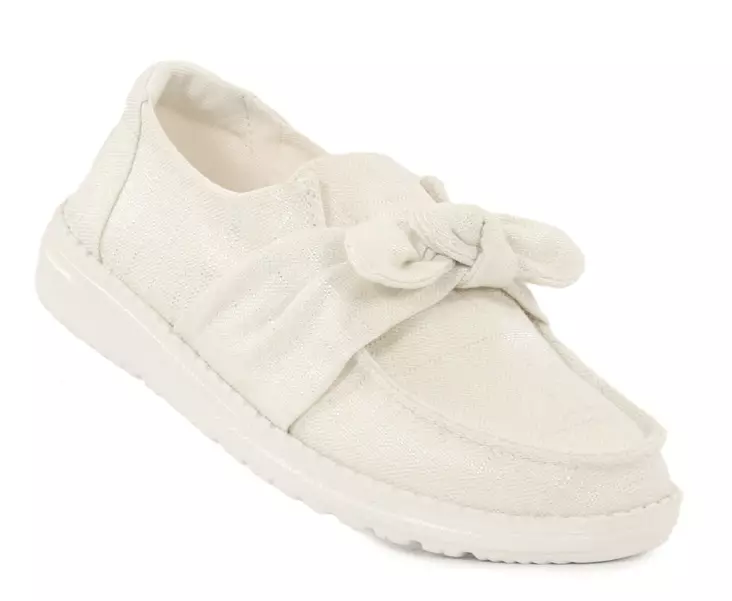 HEYDUDE Damen Schuhe Wendy Bow Shimmer metallic Silber - Damen walkingschuhe - 138420 - 1