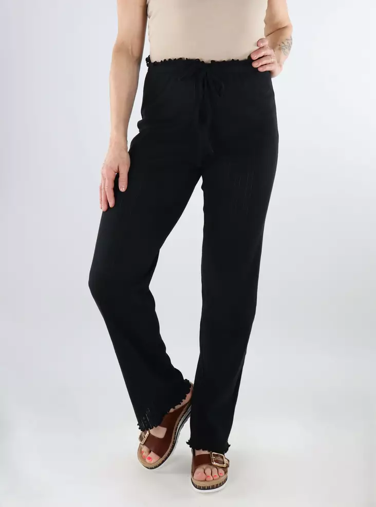 JDY Damen Bio-Baumwoll-Hose JDYSALSA Locker Schwarz - Damenhosen - 138590 - 1