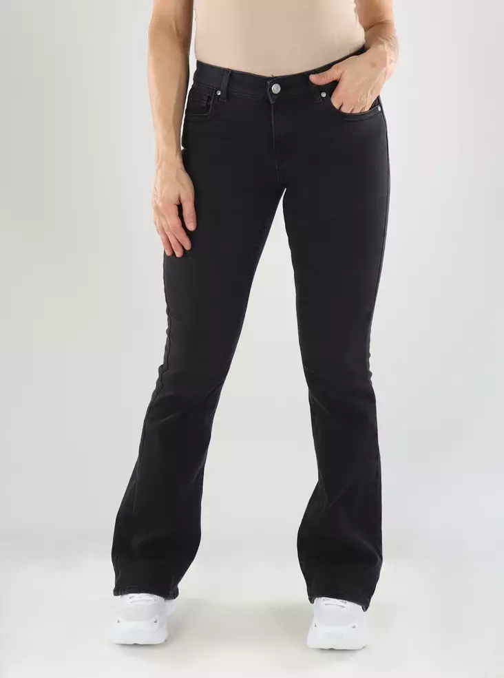 Only Jeans ONLPHOEBE LW BACK POC FLARED Gewaschen Schwarz - Damen Jeans - 141640 - 1