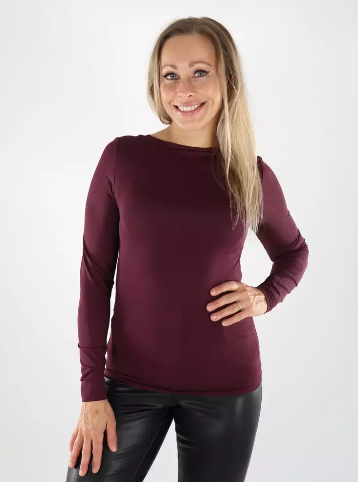 Only Damenbluse 2-Wege Tiefen-Ausschnitt Weinprobe - Damen Langarmshirts - 139000 - 1