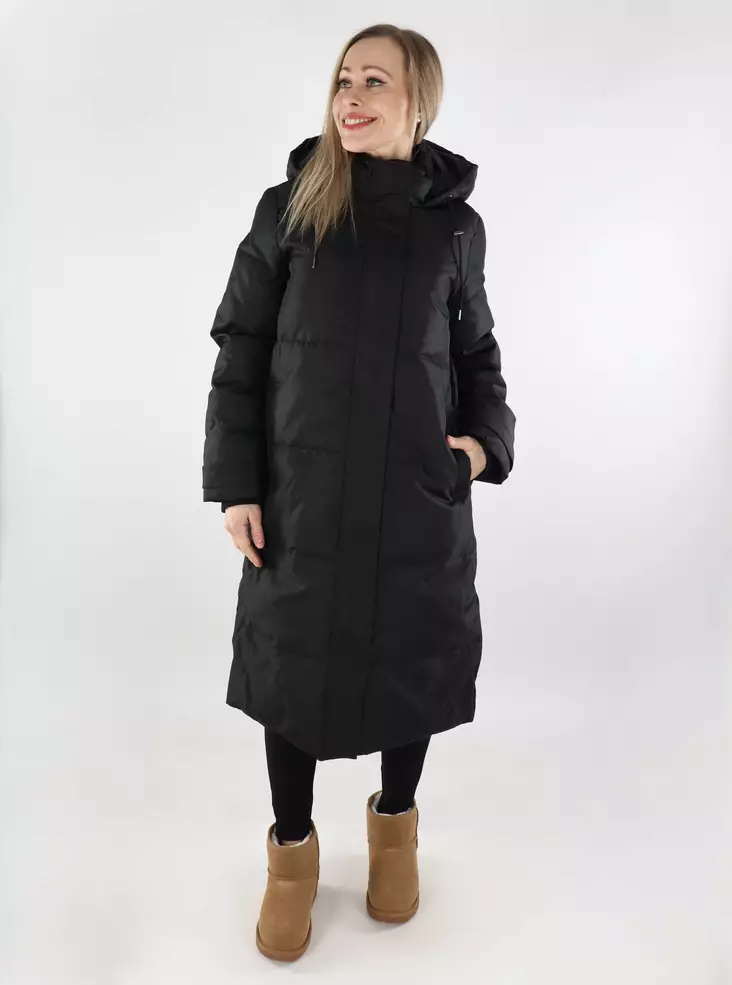 Only Damen langer Wintermantel Puffer schwarz - Damen Winterjacken - 137470 - 1