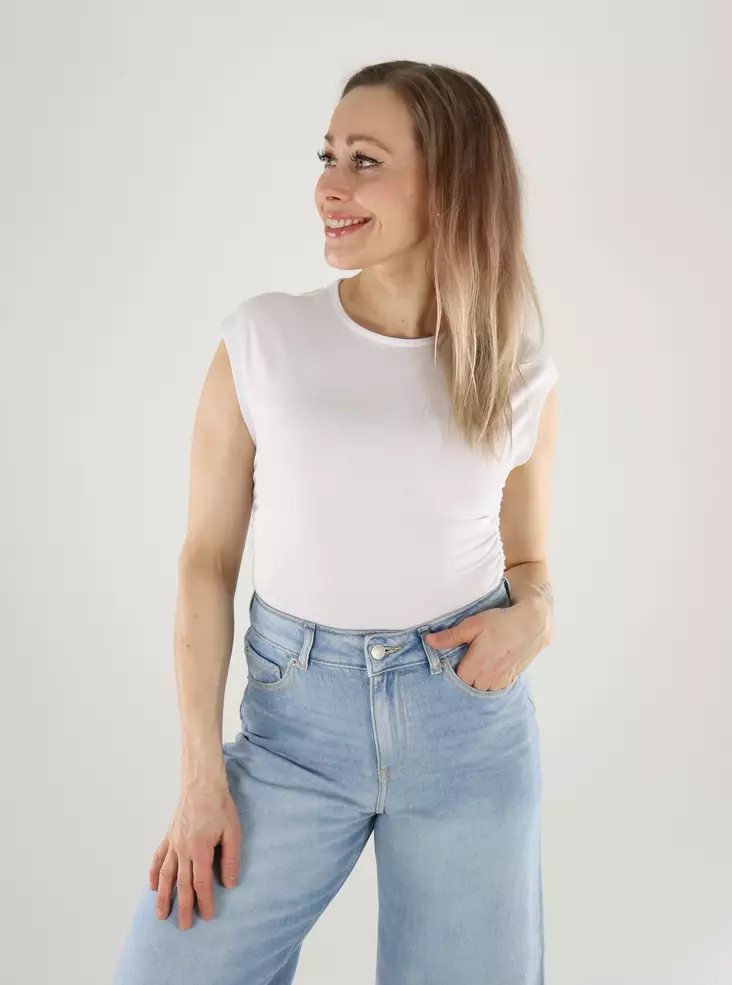 Only Top mit Raffung Weiß - Damen Tops - 140830 - 1