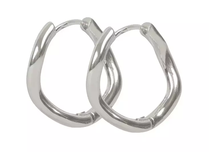 Snö of Sweden Ohrringe Union Curve Ring 20 mm Silber - Ohrringe - 141600 - 1