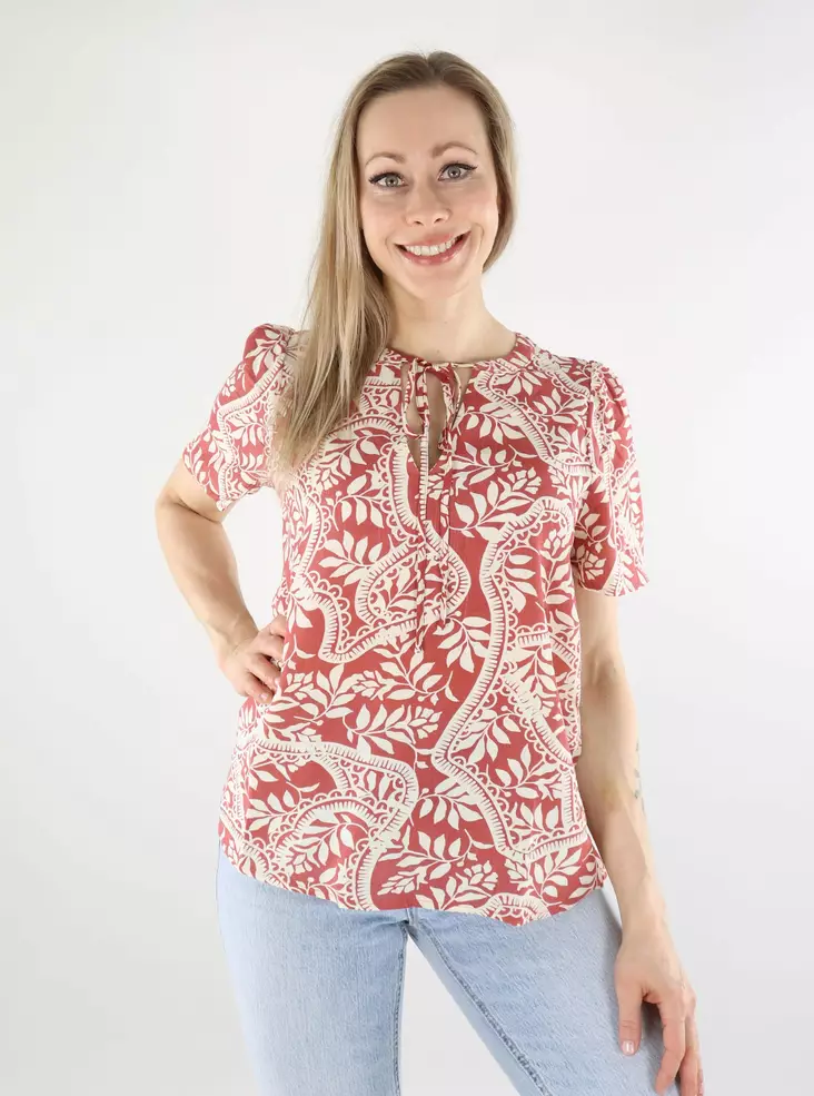 Vero Moda Damen T-Shirt VMBALI V-Ausschnitt Marsala/Bali - Damen T-Shirts - 138160 - 1