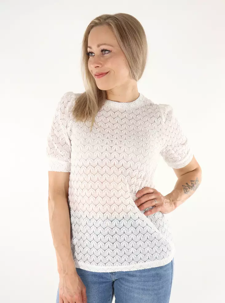 Vero Moda Damen T-Shirt Spitze Schneeweiß - Damen T-Shirts - 136400 - 1