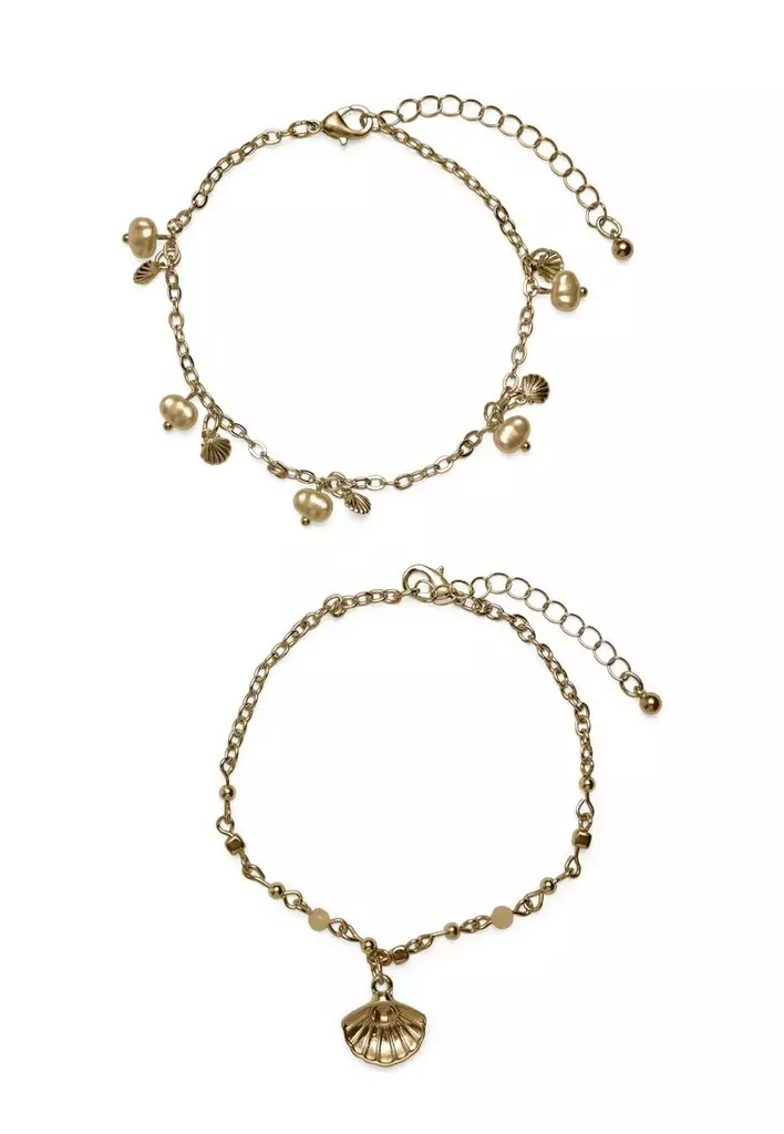 Vero Moda Fußkette 2er-Pack gold - Armbänder - 140320 - 1