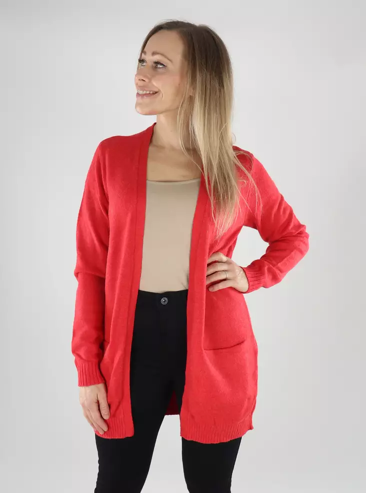 Vila Damencardigan VIRIL Open Barbados Cherry - Damenpullover - 139790 - 1