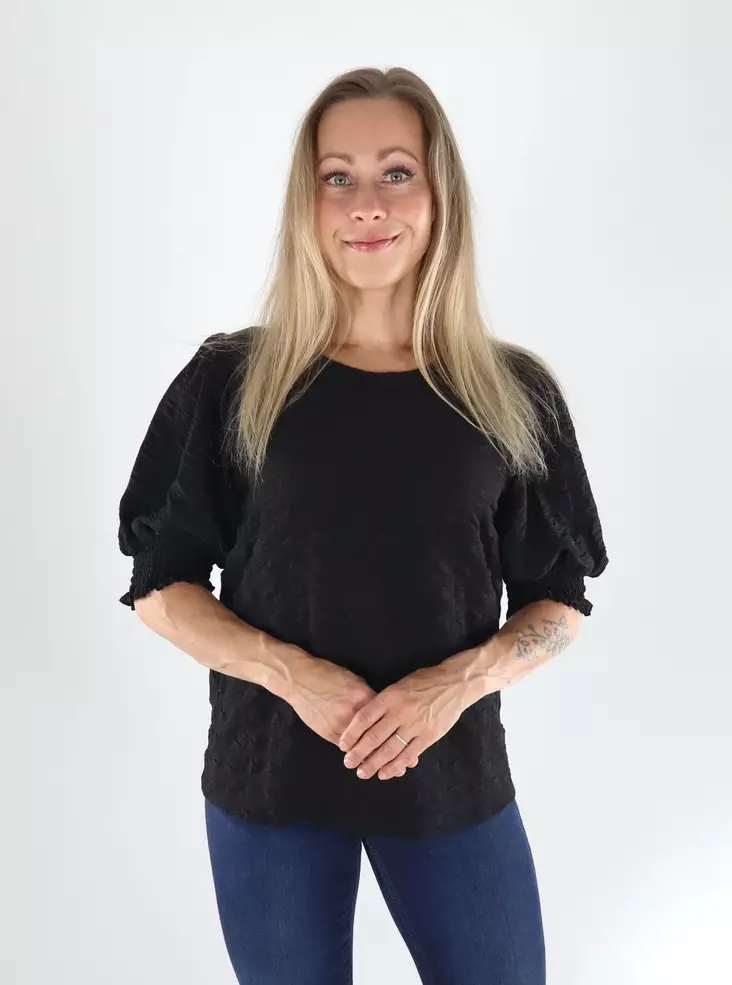 Vila Hemd 2/4 O-AUSSCHNITT TOP schwarze Schönheit - Damen T-Shirts - 141400 - 1