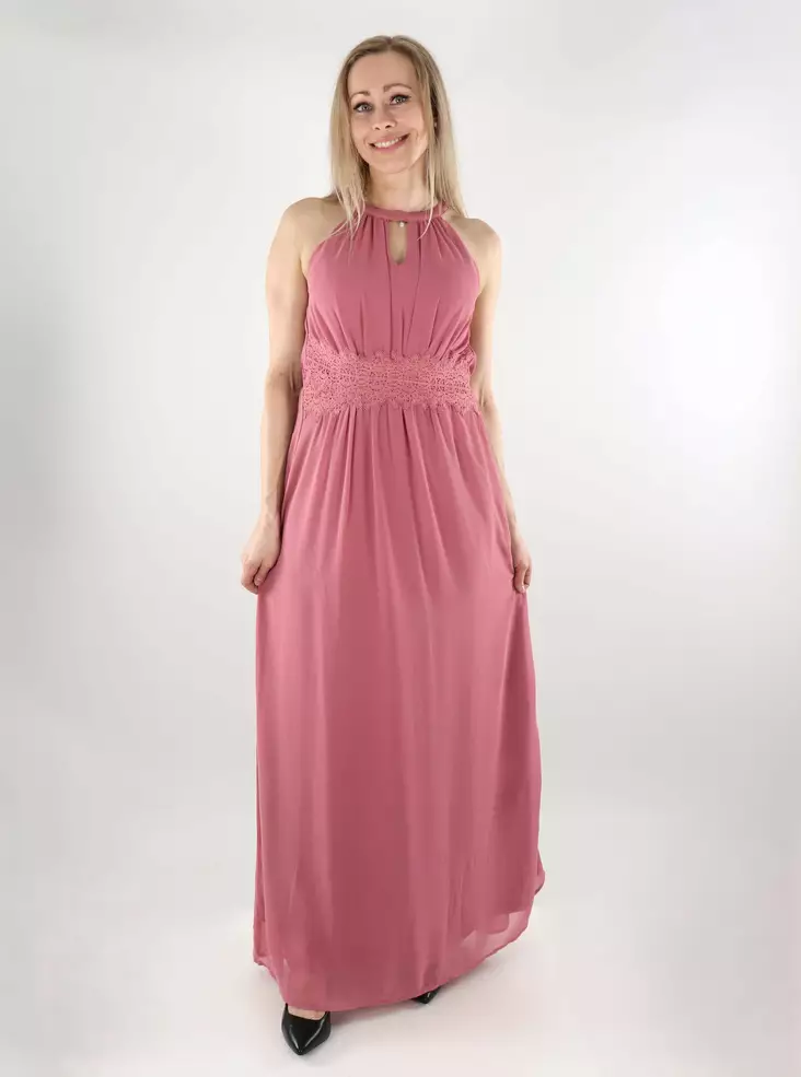 Vila Spitzen-Maxi-Kleid mit Halterneck in Mesa Rose/Elastisch - Kleider und Tuniken - 137690 - 1