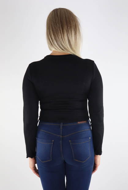 Only Shirt Kitty l/s kurz schwarz - Damen Langarmshirts - 131571 - 2