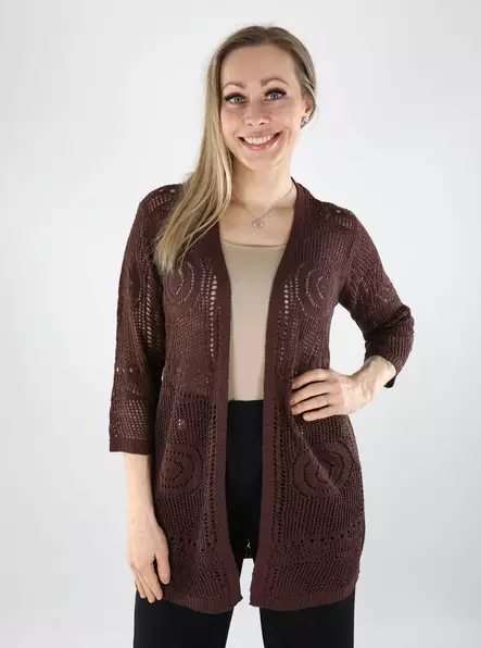 JDY Damen Kimono/Cardigan 3/4 Chinory Kaffee - Damenpullover - 140671 - 1