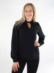 Vila Damenbluse Surashil Hochkragen schwarz - Damen Langarmshirts - 136801 - 1