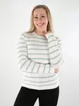 Vila Damen gestreifter Pullover Streifen Weiß Alyssum/Silt Grün - Damenpullover - 137721 - 1