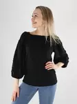 Vila Damen Shirt, Bootsausschnitt, Schwarz Schönheit - Damen Langarmshirts - 140301 - 1