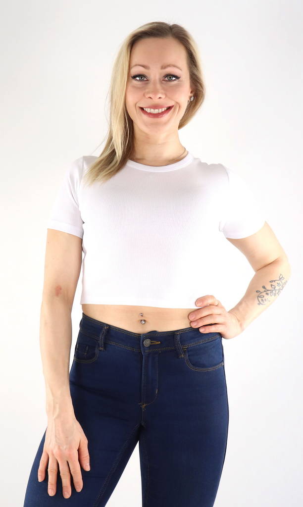 JJXX T-Shirt Rib Weiß - Damen T-Shirts - 133261 - 1