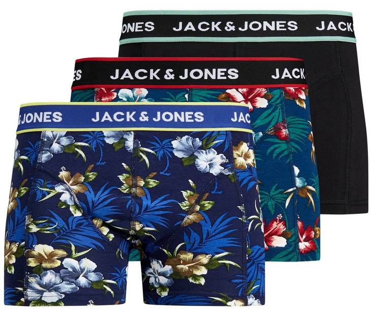Jack & Jones Boxers Blumen, Schwarz/Bardaboe - Herrenboxer und Socken - 127781 - 1