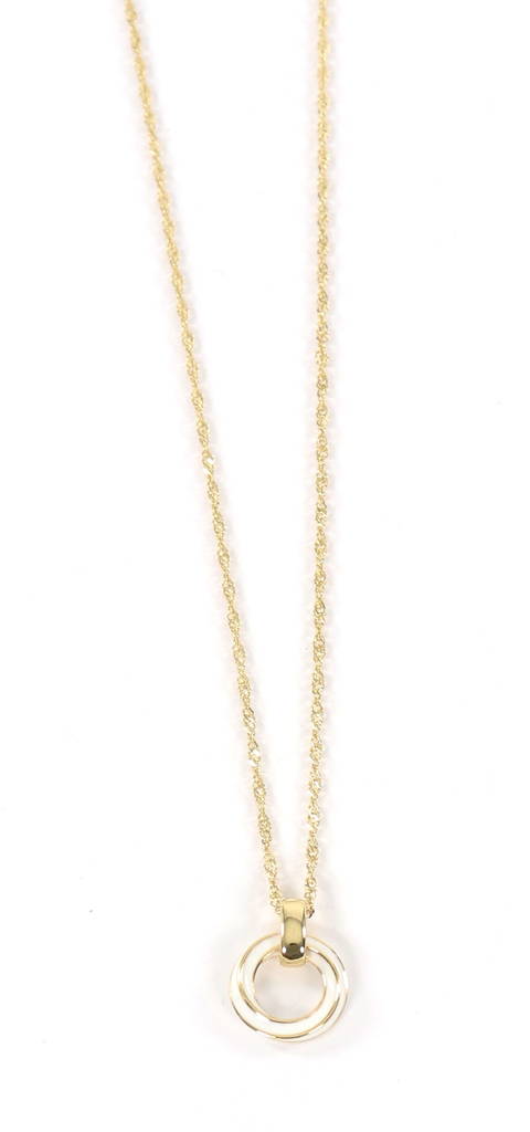 Snö of Sweden Necklace Barcelona gedrehter Anhänger g/weiß - Halsketten - 133801 - 1