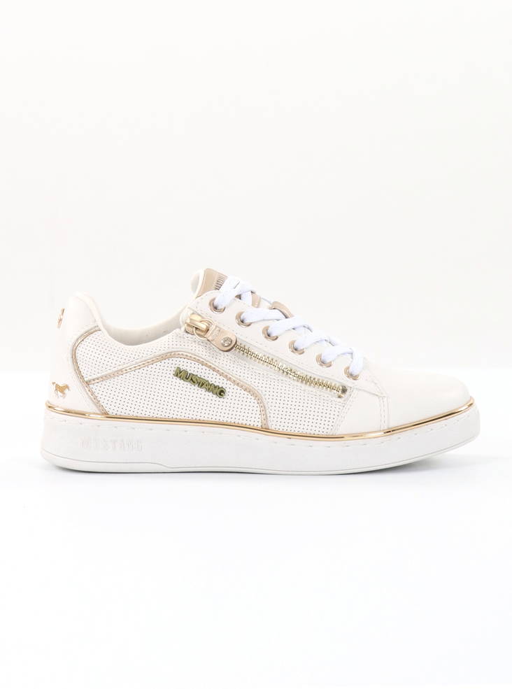 Mustang Damen Sneakers 1300-312-111 Weiß/Gold - Damen Sneaker - 135971 - 1