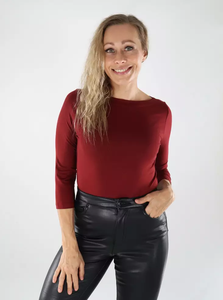 Vero Moda Damenbluse VMPANDA Modal 3/4 syrah - Damen Langarmshirts - 139001 - 1