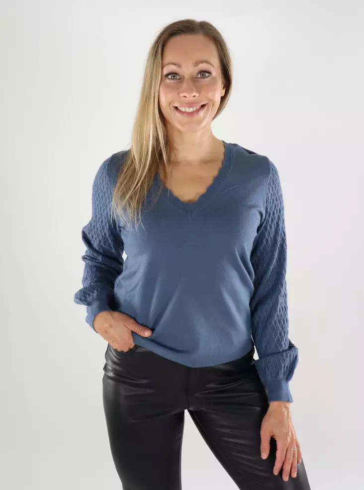 Vila Damenpullover V-Ausschnitt Vintage Indigo - Damenpullover - 139121 - 1