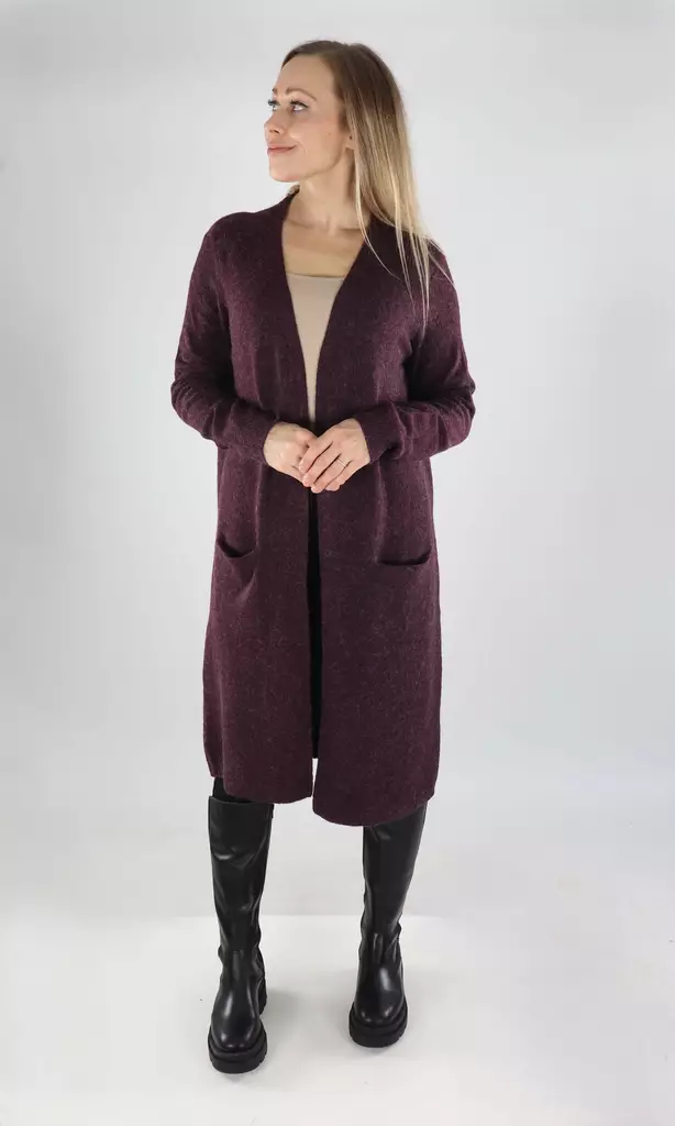 Vero Moda Damen Cardigan Lang Offenes Weintasting - Damenpullover - 139811 - 1
