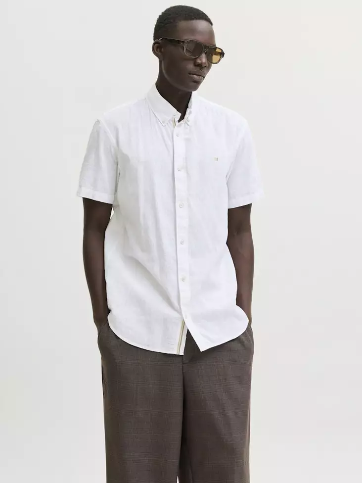 Jack&Jones Herren Kurzarm-Hemd Blusommer strahlend weiß - Herren Hemden - 141111 - 1