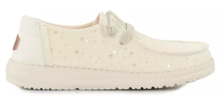 HEYDUDE Schuhe Wendy Paillette Schnürung Elfenbein - Damen walkingschuhe - 141171 - 1