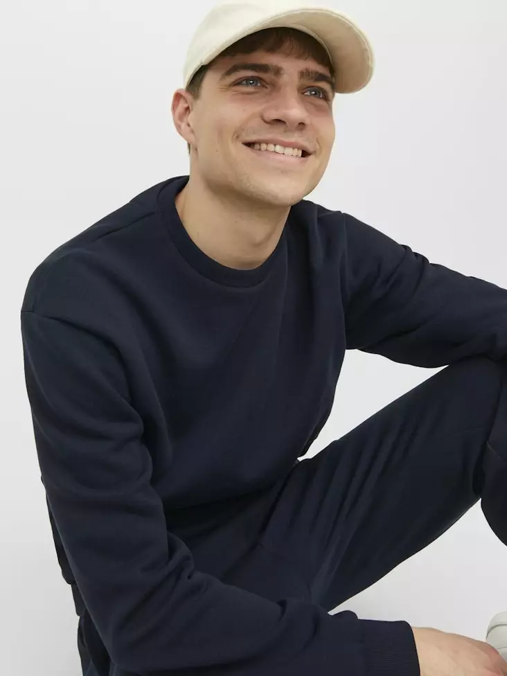 Jack&Jones Herren Sweatshirt JJEBRADLEY Sweat navy blazer - Herren Langarmshirts - 140161 - 1