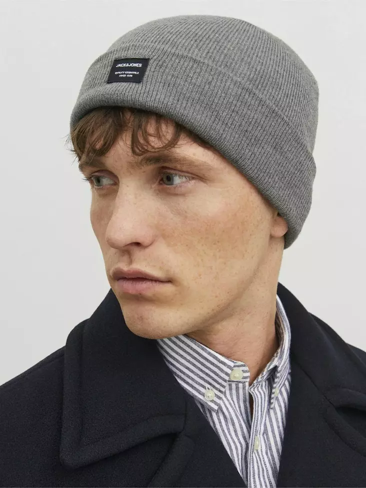 Jack&Jones Herren Beanie Dna Beanie grau meliert - Herrenhandschuhe, Schals, Kopfbedeckungen - 137271 - 1